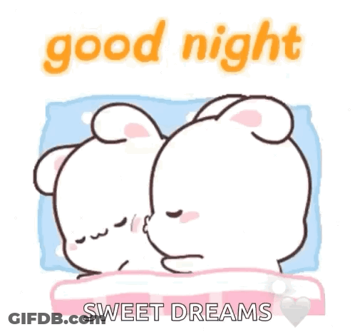 Rabbits Sleeping On Bed Good Night Sweet Dreams GIF