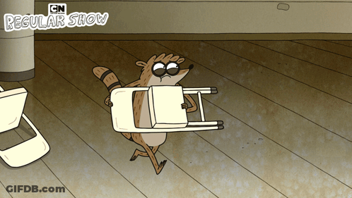 Raccoon Carrying Chair Regular Show GIF