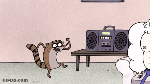 Raccoon Dancing In Front Of Radio GIF