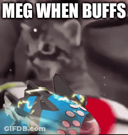 Raccoon Looking At Toy Saying Meg When Buffs GIF