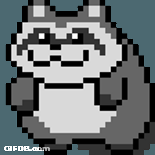 Raccoon Pixel Art GIF