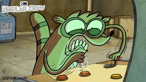 Raccoon Playing Game Regular Show GIF