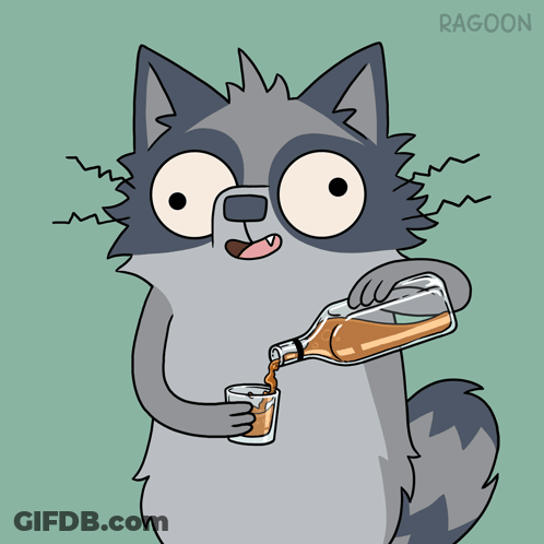 Raccoon Pouring Drink Into Glass GIF