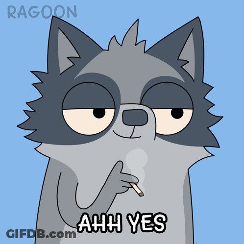 Raccoon Smoking Cigarette Ahh Yes GIF