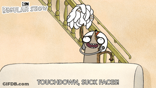 Raccoon Wearing Helmet Touchdown Suck Faces GIF