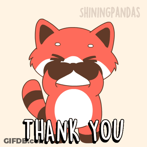Raccoon With Hearts Saying Thank You GIF