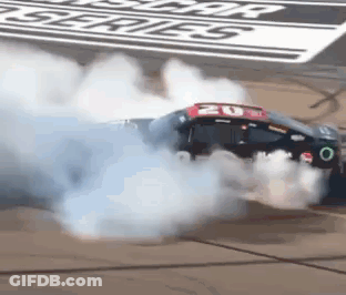 Race Car Doing Burnout With Smoke GIF