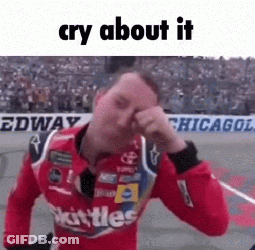Race Car Driver Crying On Track GIF