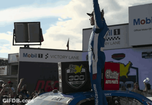 Race Car Driver In Front Of Ag Pro 300 Sign GIF