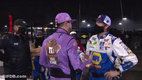 Race Car Driver In Purple Fudge Brownie Jacket GIF