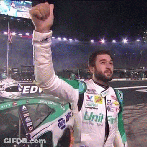Race Car Driver In Unit FIP Jacket Fists GIF