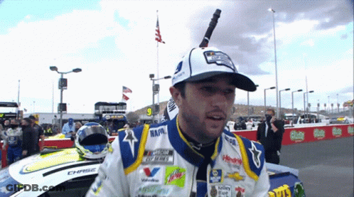 Race Car Driver Wearing Napa Hat GIF