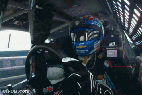 Race Car Driver With Freeway Helmet GIF
