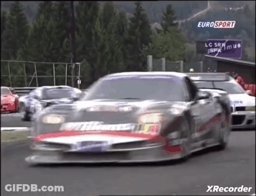 Race Car Driving Down Track Says Eurosport GIF