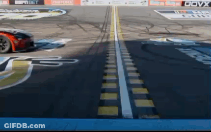 Race Car Driving On Track With GOVX Logo GIF