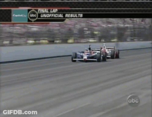 Race Car During Final Lap GIF