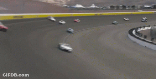 Race Car Number 14 Going Around Curve GIF