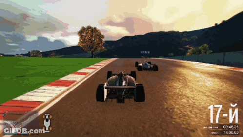Race Car Number 17 On Track GIF