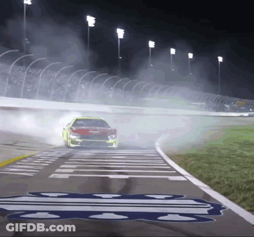 Race Car On Curve At Night GIF
