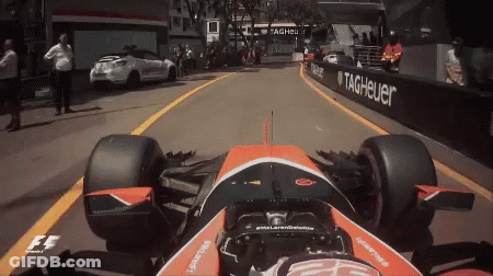 Race Car On Track With Tagheuer Sign GIF