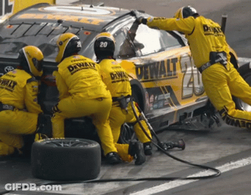Race Car With DeWalt On Side GIF