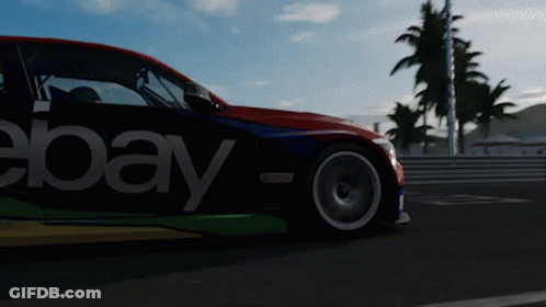 Race Car With EBay Logo GIF