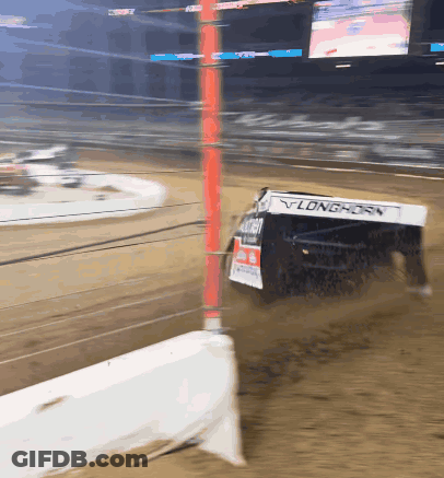 Race Car With Longhorn On Side GIF