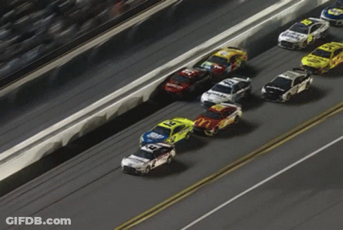 Race Car With McDonalds Logo GIF