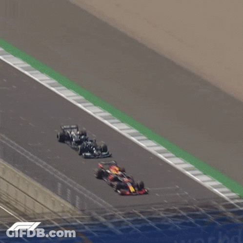 Race Car With Mercedes Logo GIF