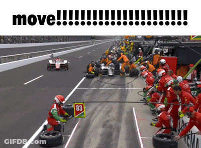 Race Car With Move Text GIF
