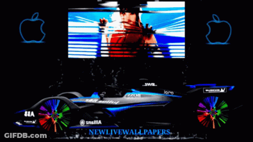 Race Car With Newlivewallpapers GIF