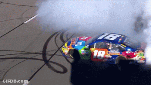 Race Car With Number 18 GIF