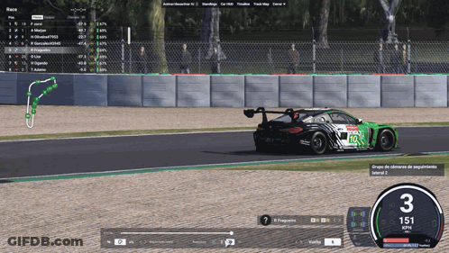 Race Car With Number 3 GIF