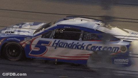 Race Car With Number 5 On Track GIF