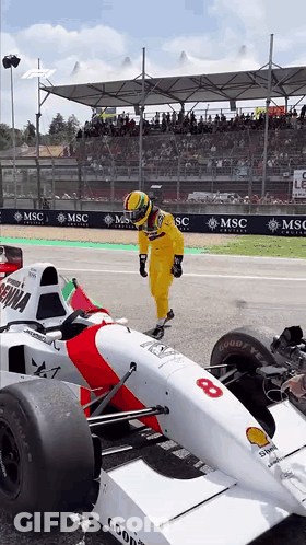 Race Car With Number 8 GIF