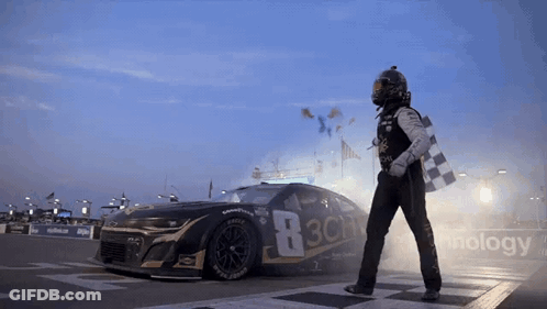 Race Car With Number 8 GIF