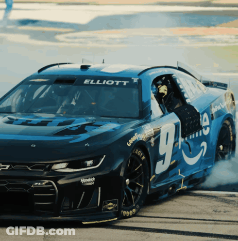 Race Car With Number 9 GIF