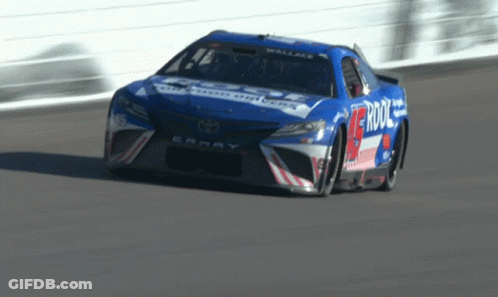 Race Car With Rock GIF