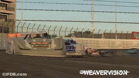 Race Car With Weavervision Logo GIF