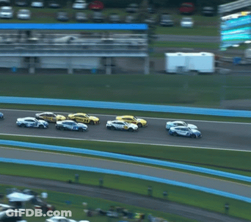Race Cars Lined Up On Track GIF
