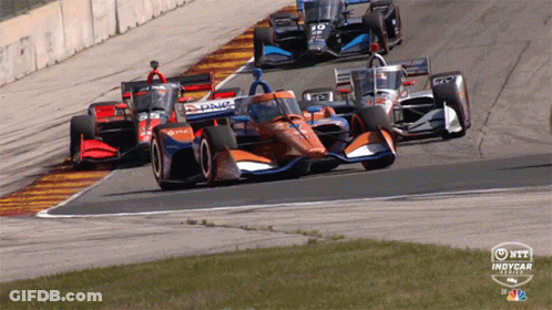 Race Cars On Track NBC Logo GIF