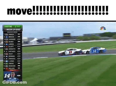 Race Cars On Track Saying Vote For Tobacco GIF