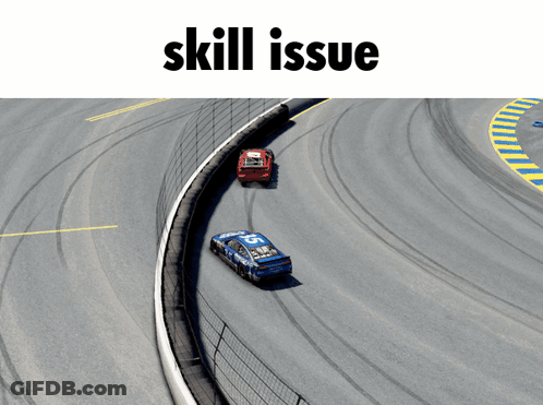 Race Cars On Track Skill Issue GIF