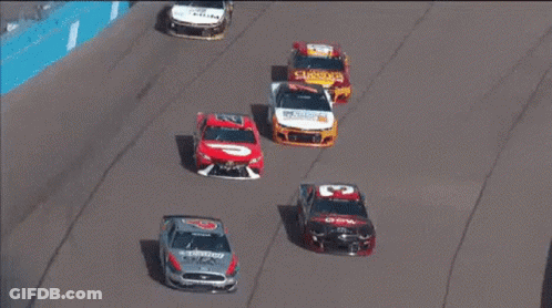 Race Cars Racing On Track With Auto GIF