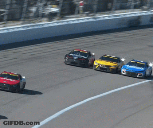 Race Cars Racing On Track With Ford GIF