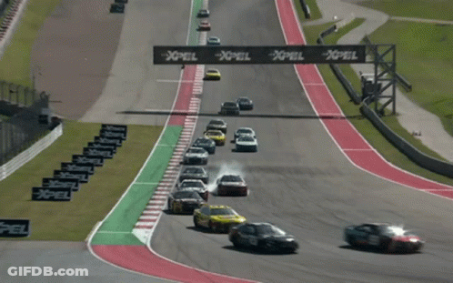 Race Cars Racing With Toyota Sticker GIF