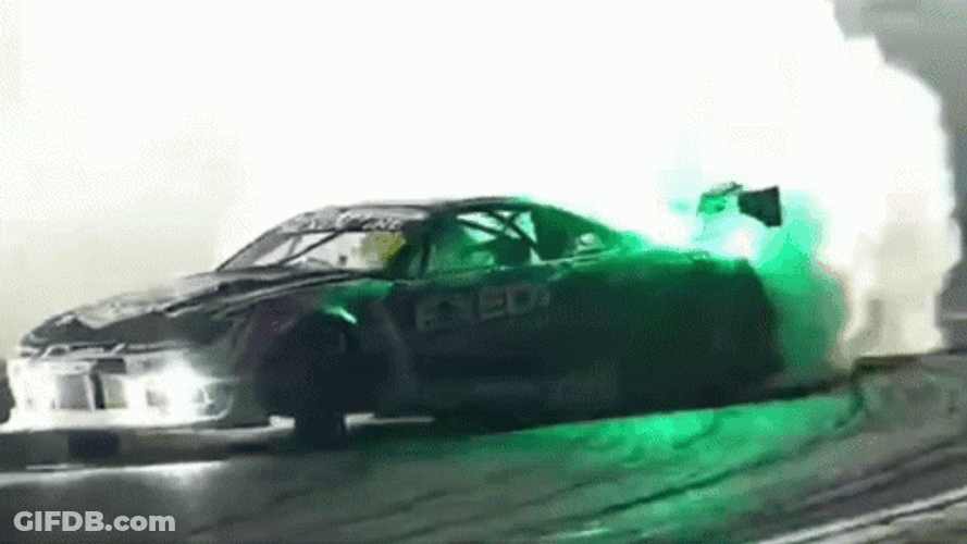 Race Drifting Neon Car GIF