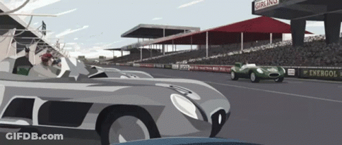 Race Track With Energol Sign GIF