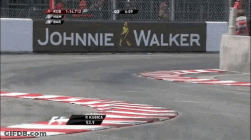 Race Track With Johnnie Walker Sign GIF