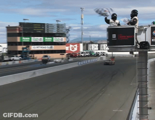 Race Track With Steve Martin Sign GIF